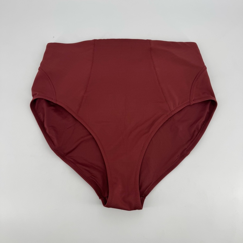 Athleta Sculpted 2-Piece Bikini Set Medium Top + High Waisted Bottoms Red Clay - Picture 3 of 9